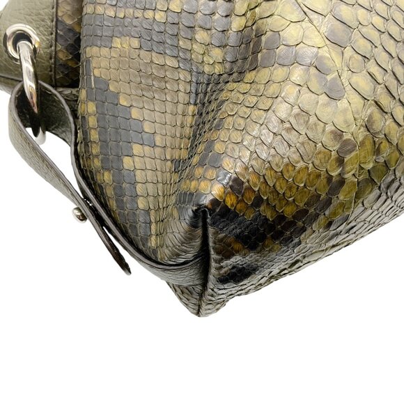 Gucci Green Python Bamboo Bar Bag - Picture 8 of 11